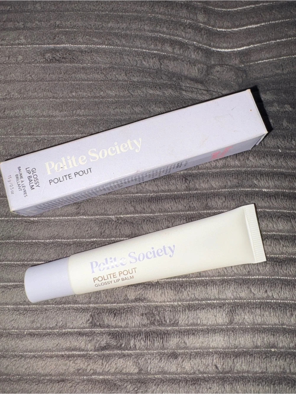 Polite Society Polite Pout Glossy Lip Balm Coconut Cream 0.34 oz / 10 mL NIB